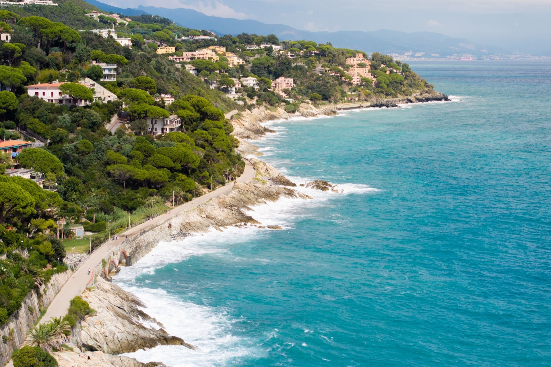 Copertina Panoramica Della Pista Ciclabile Lungomare Europa Che Collega Varazze E Cogoleto E Che Costeggia Il Mare