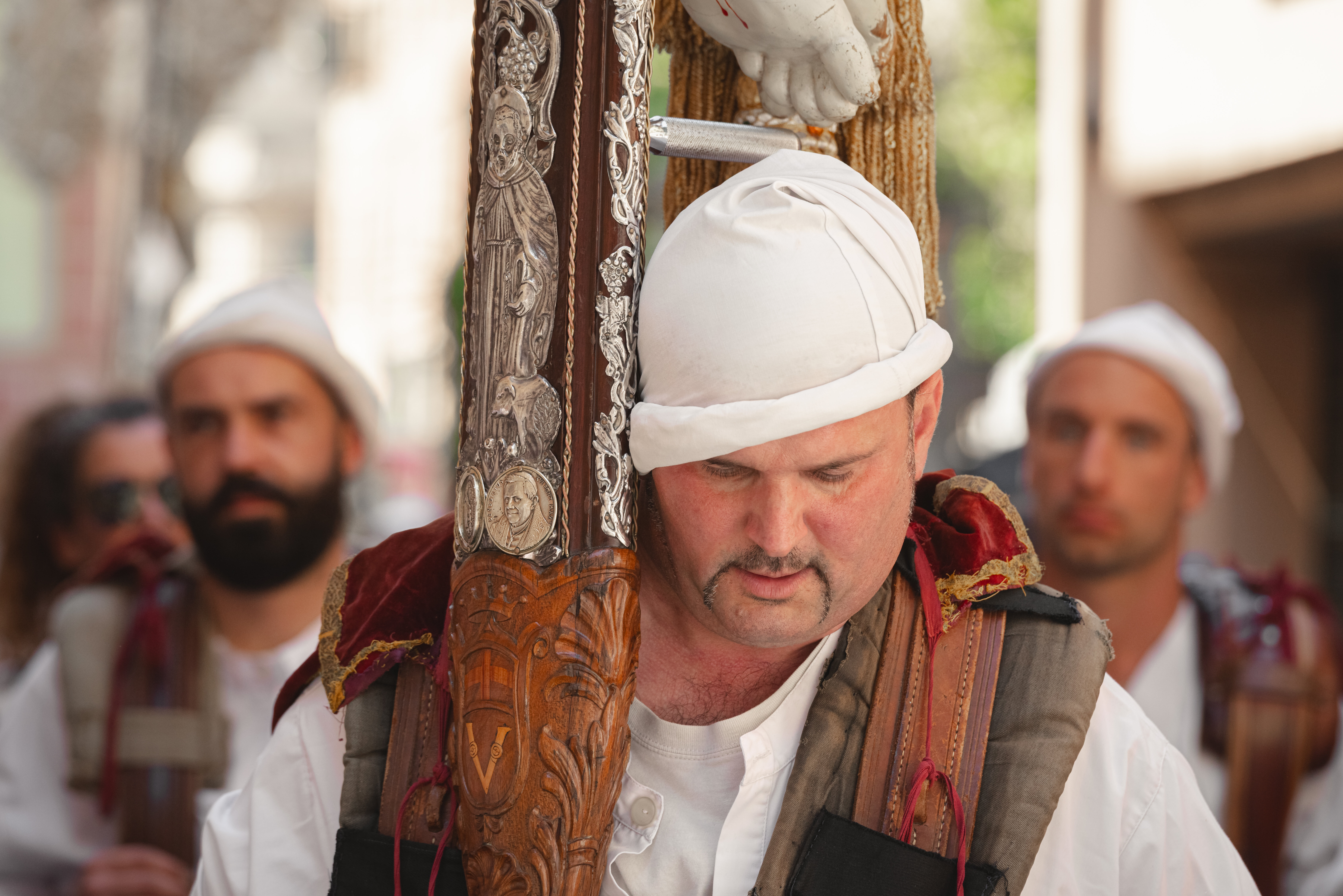 Portatore Del Cristo Durante La Processione Di Santa Caterina