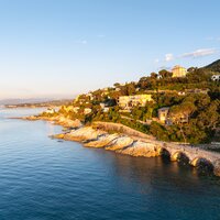 Panoramica Dal Mare Su Lungomare Europa All Alba